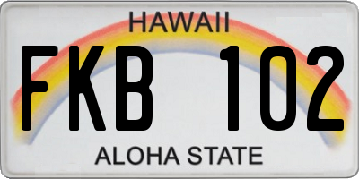 HI license plate FKB102