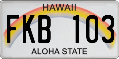 HI license plate FKB103