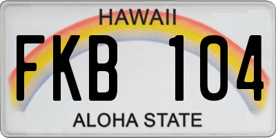 HI license plate FKB104