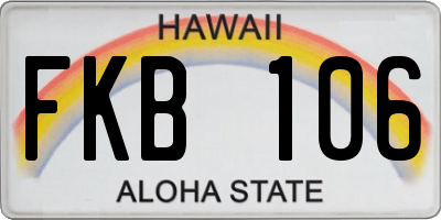 HI license plate FKB106