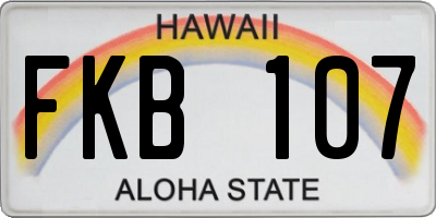 HI license plate FKB107