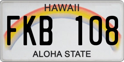 HI license plate FKB108