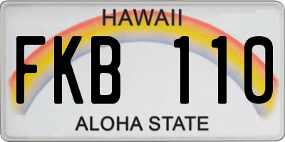 HI license plate FKB110