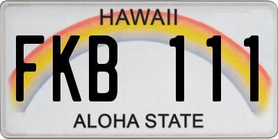 HI license plate FKB111