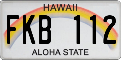 HI license plate FKB112