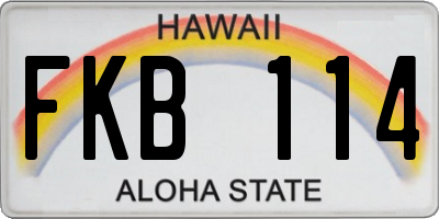 HI license plate FKB114