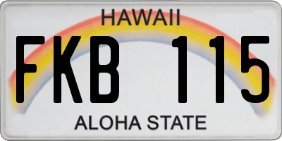 HI license plate FKB115