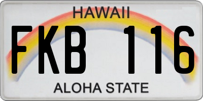 HI license plate FKB116