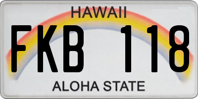 HI license plate FKB118