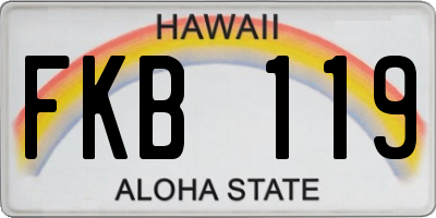 HI license plate FKB119
