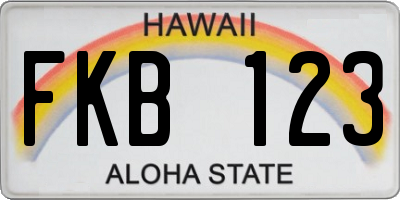 HI license plate FKB123