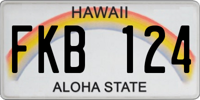 HI license plate FKB124