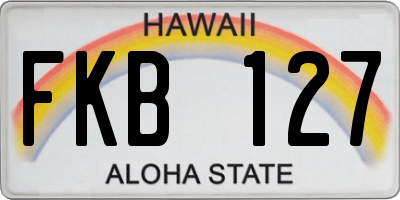 HI license plate FKB127