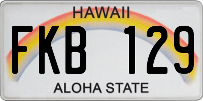 HI license plate FKB129
