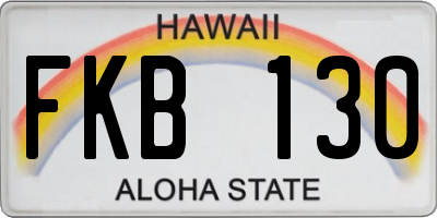 HI license plate FKB130