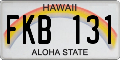 HI license plate FKB131