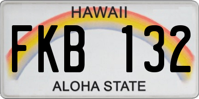 HI license plate FKB132