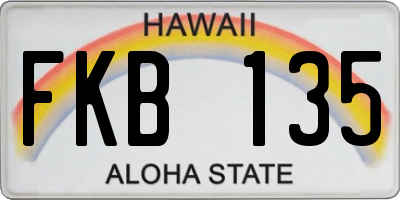 HI license plate FKB135