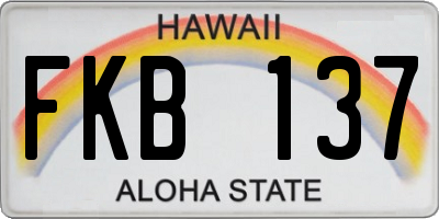 HI license plate FKB137