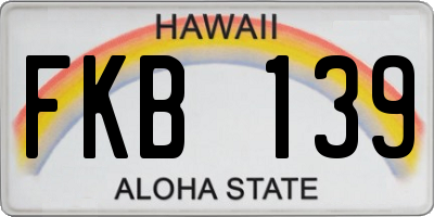 HI license plate FKB139