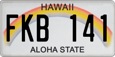 HI license plate FKB141