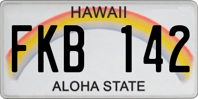 HI license plate FKB142