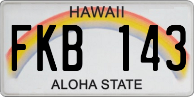 HI license plate FKB143