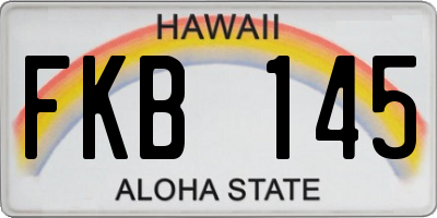 HI license plate FKB145