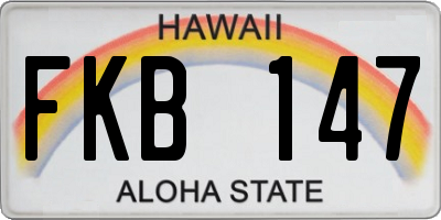 HI license plate FKB147