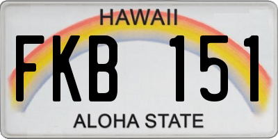 HI license plate FKB151