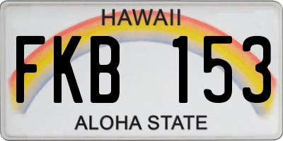 HI license plate FKB153