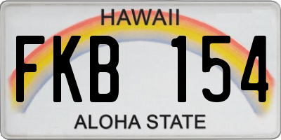HI license plate FKB154