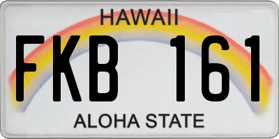 HI license plate FKB161