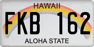 HI license plate FKB162