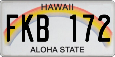 HI license plate FKB172