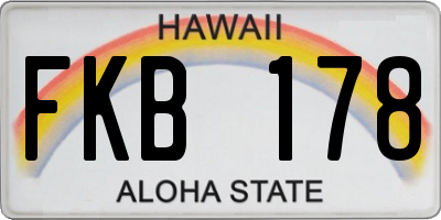 HI license plate FKB178