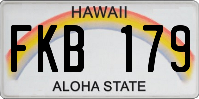HI license plate FKB179