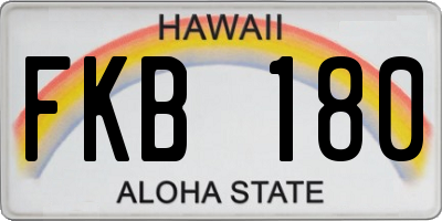 HI license plate FKB180