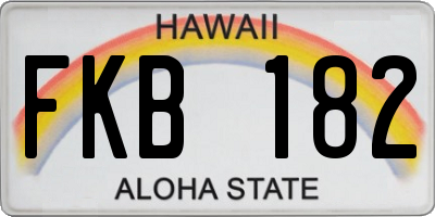 HI license plate FKB182