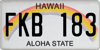 HI license plate FKB183