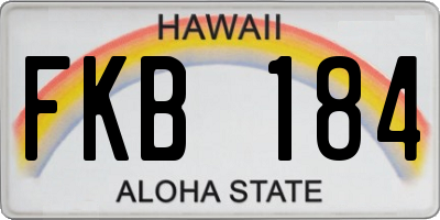 HI license plate FKB184
