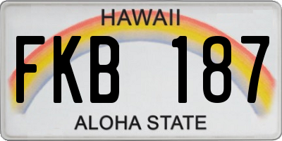 HI license plate FKB187