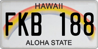 HI license plate FKB188