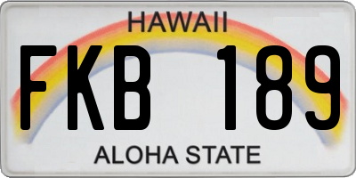 HI license plate FKB189