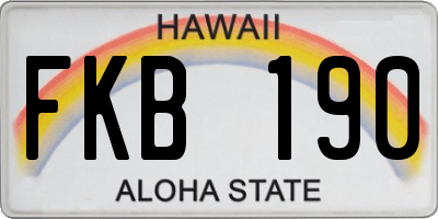 HI license plate FKB190