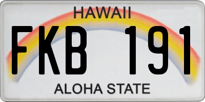 HI license plate FKB191