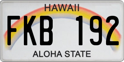 HI license plate FKB192