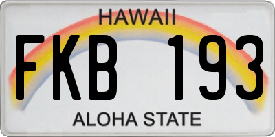 HI license plate FKB193