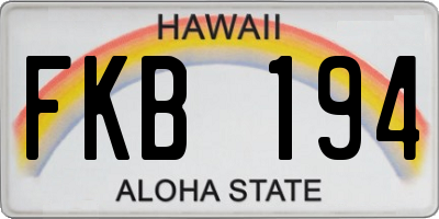 HI license plate FKB194