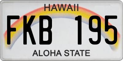HI license plate FKB195